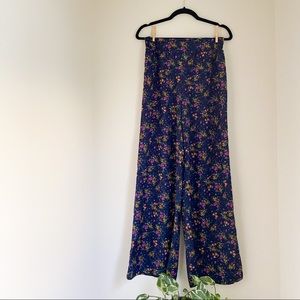 Floral Wide Leg Pants (Mid-High Rise)